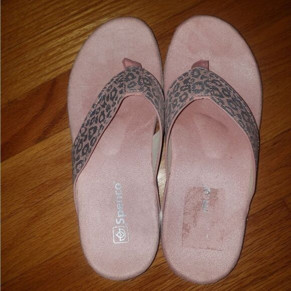 Spenco Pink Leppard Slip-On Sandals - Picture 4 of 6